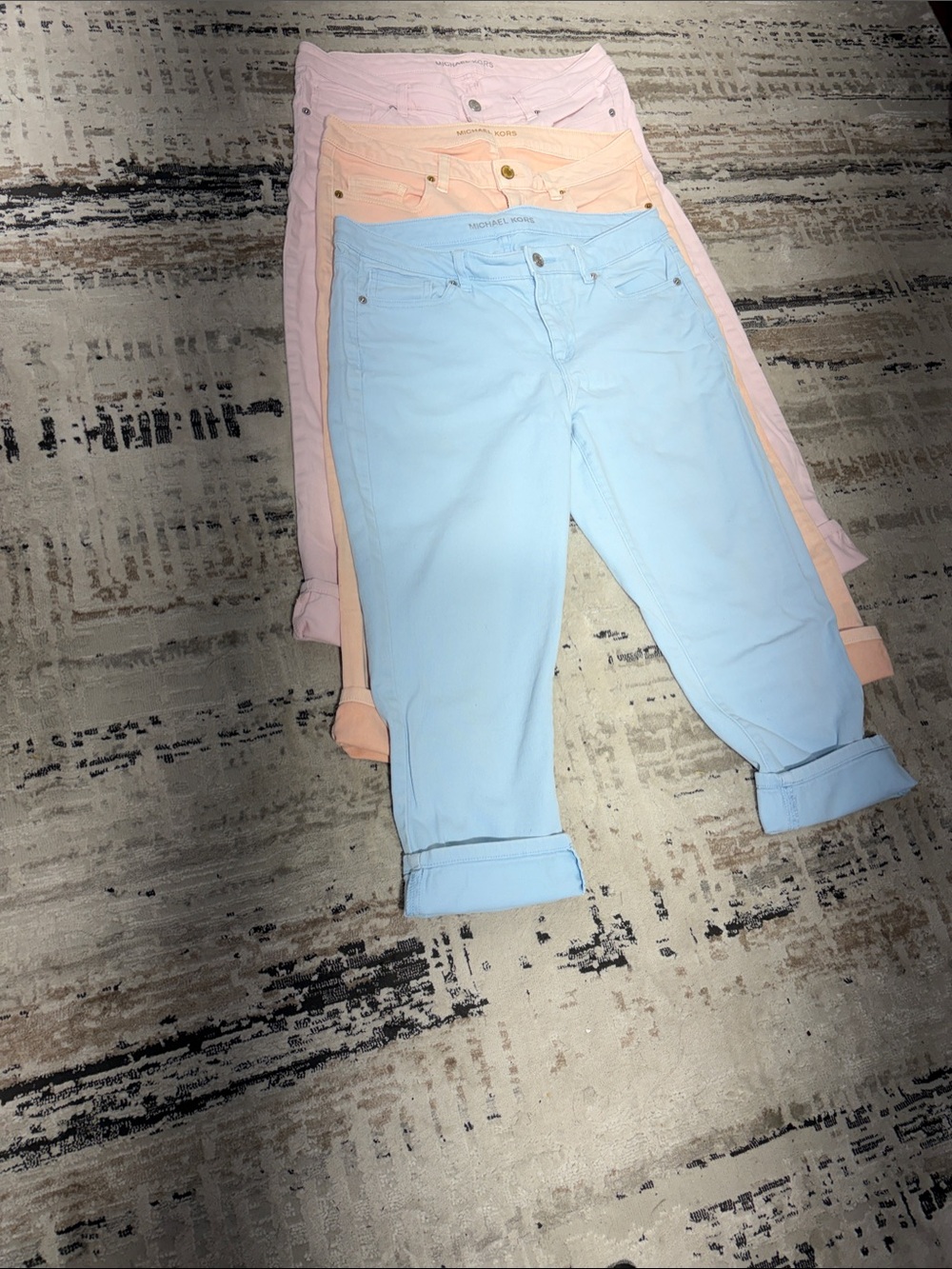 Michael Kors Pastel Capris Trio — Light Blue, Peach, Light Pink